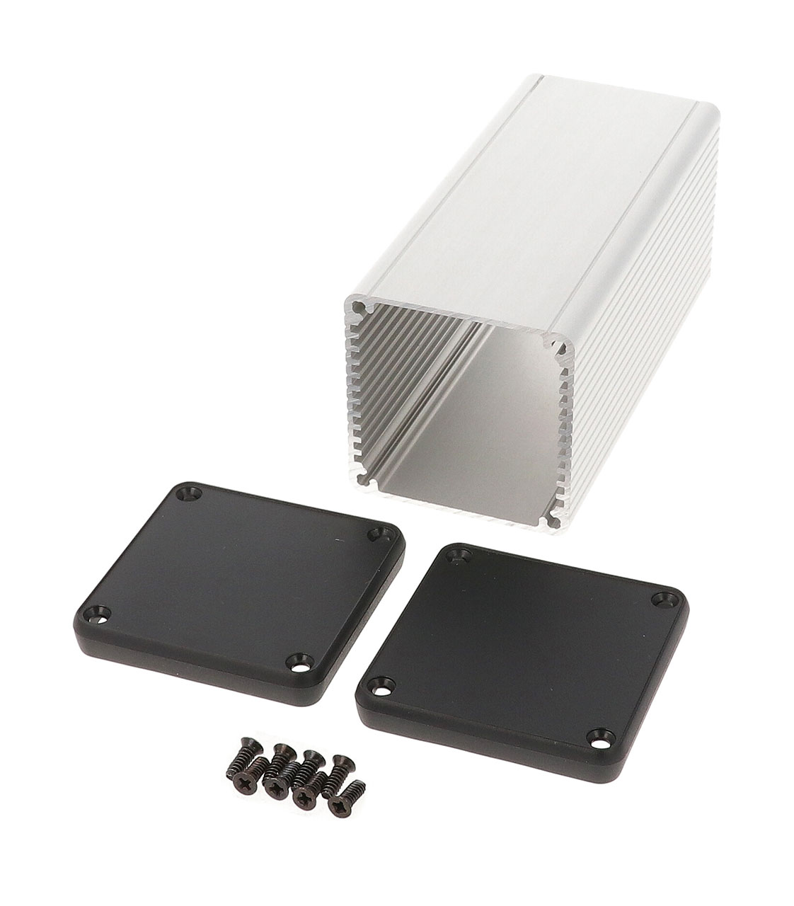 Clear Anodize Extruded Aluminum Enclosure with Closed Bezels 120x54x54mm