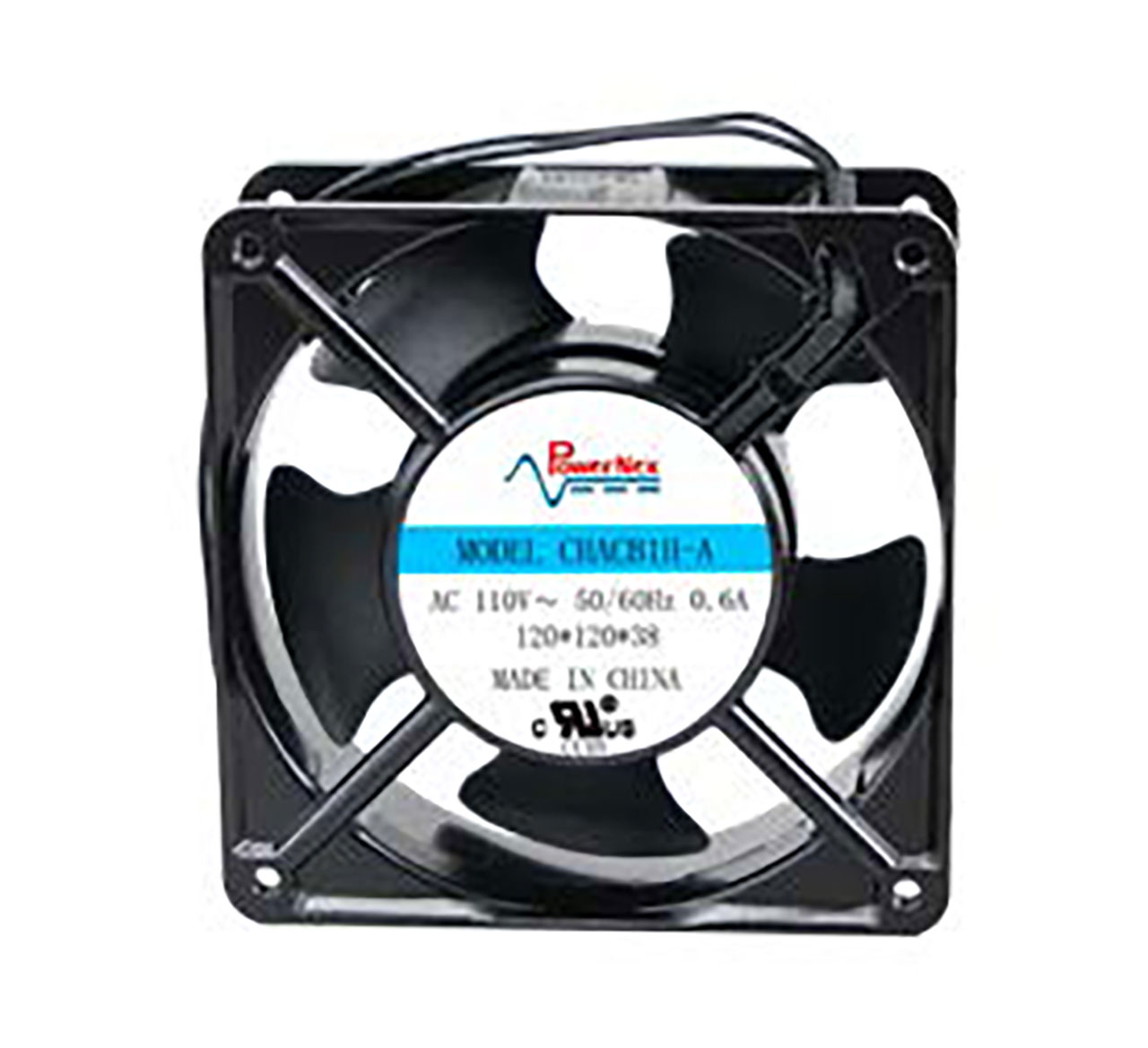 120x120x38mm Fan 110VAC Dual Ball Bearing 92 CFM 47dB 12" Wires