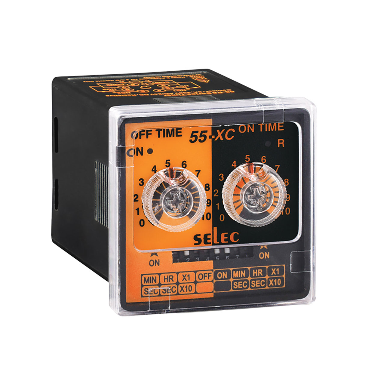 Panel Mount Timer with Asymmetric Cyclic Function 1sec-10hr 2 C/O 20-240VAC & 12-240VDC UL Listed