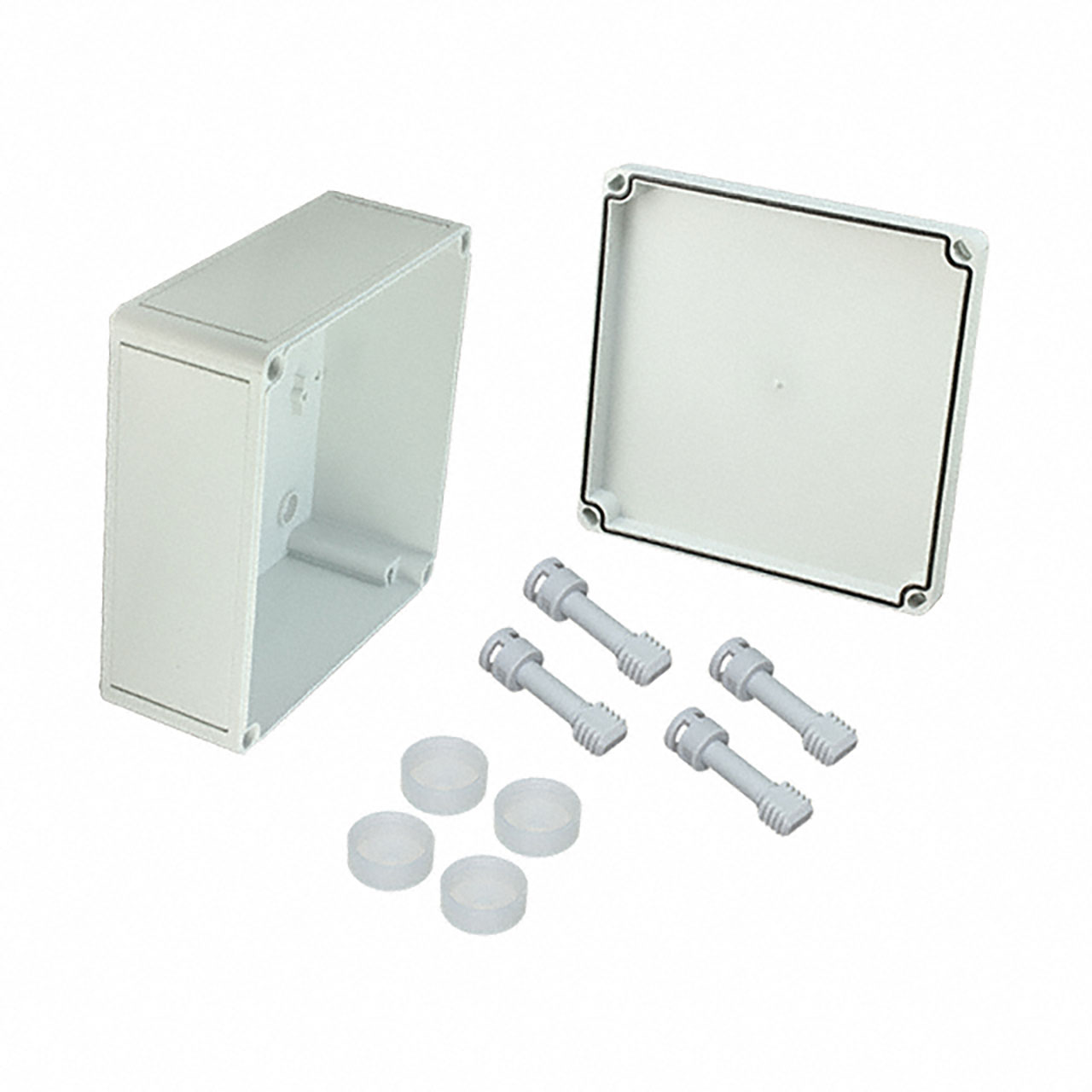 Enclosure PS1111-7-o 110x110x66mm Polysytrene Gray Smooth Side