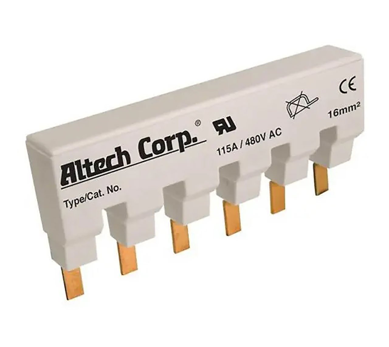 Circuit Breaker Busbar 3 Phase 115A/480VAC 16sq mm 6 Lugs UL489