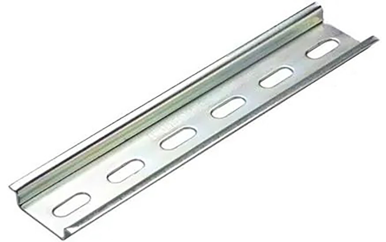 DIN Rail TS35x15mm Steel Perforated 2 Meter Long 6.3x18mm Slot