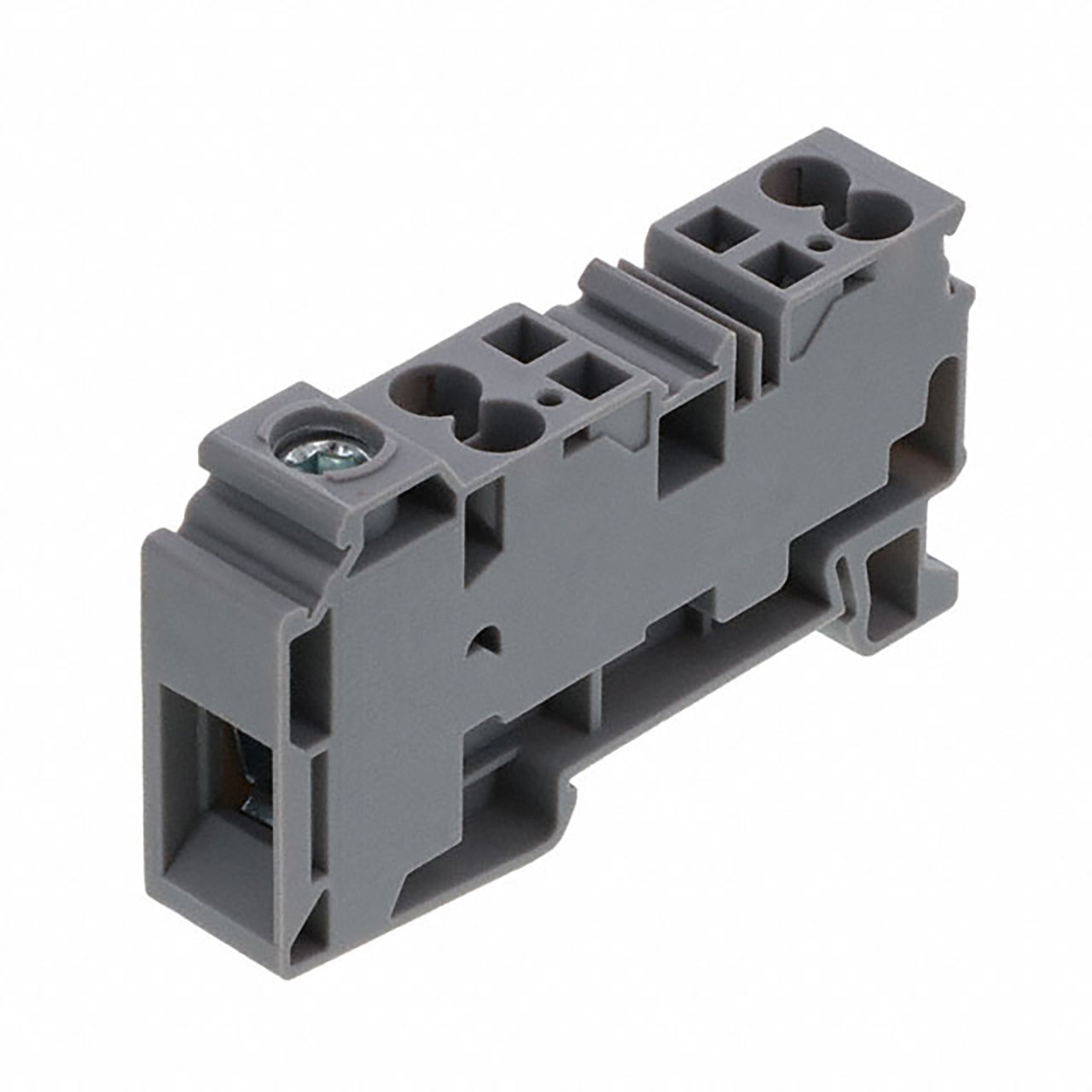 DIN Distribution Block Spring/Screw Hex Screw 600V 1xIn: 115A 14-2AWG 4xOut: 41A 24-8AWG Gray