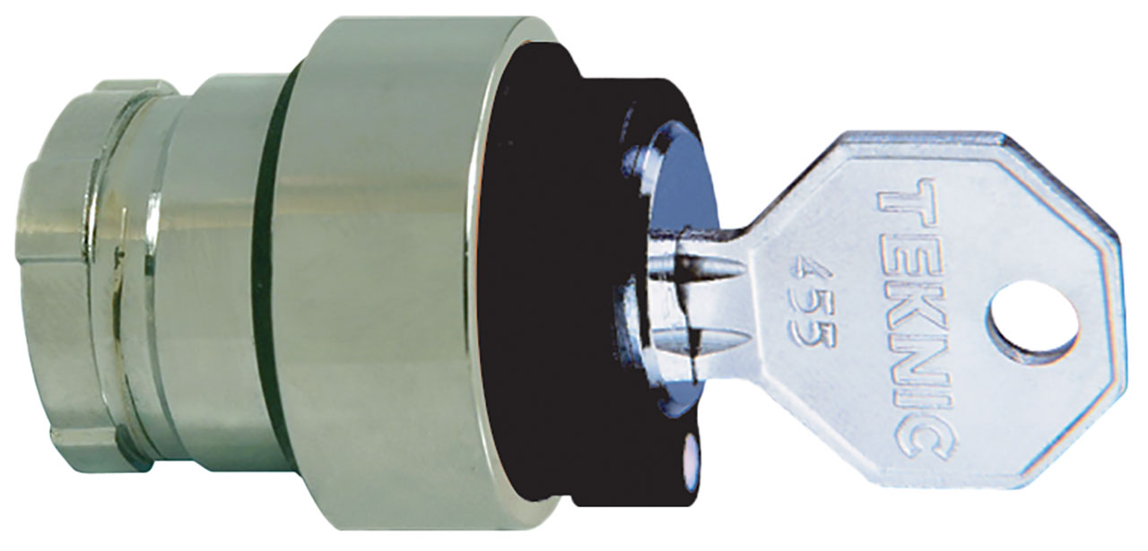 Selector Switch Operator 22mm Black 2 Position Maintained Key (LR) Non-Illuminated