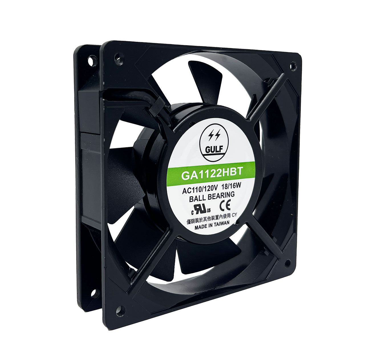 120x120x25mm Tube Axial Fan 115 VAC Dual Ball Bearing 80CFM 44dBA Terminals