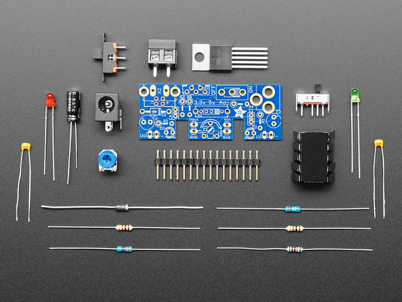 Adjustable Breadboard Power Supply Kit - V1.0