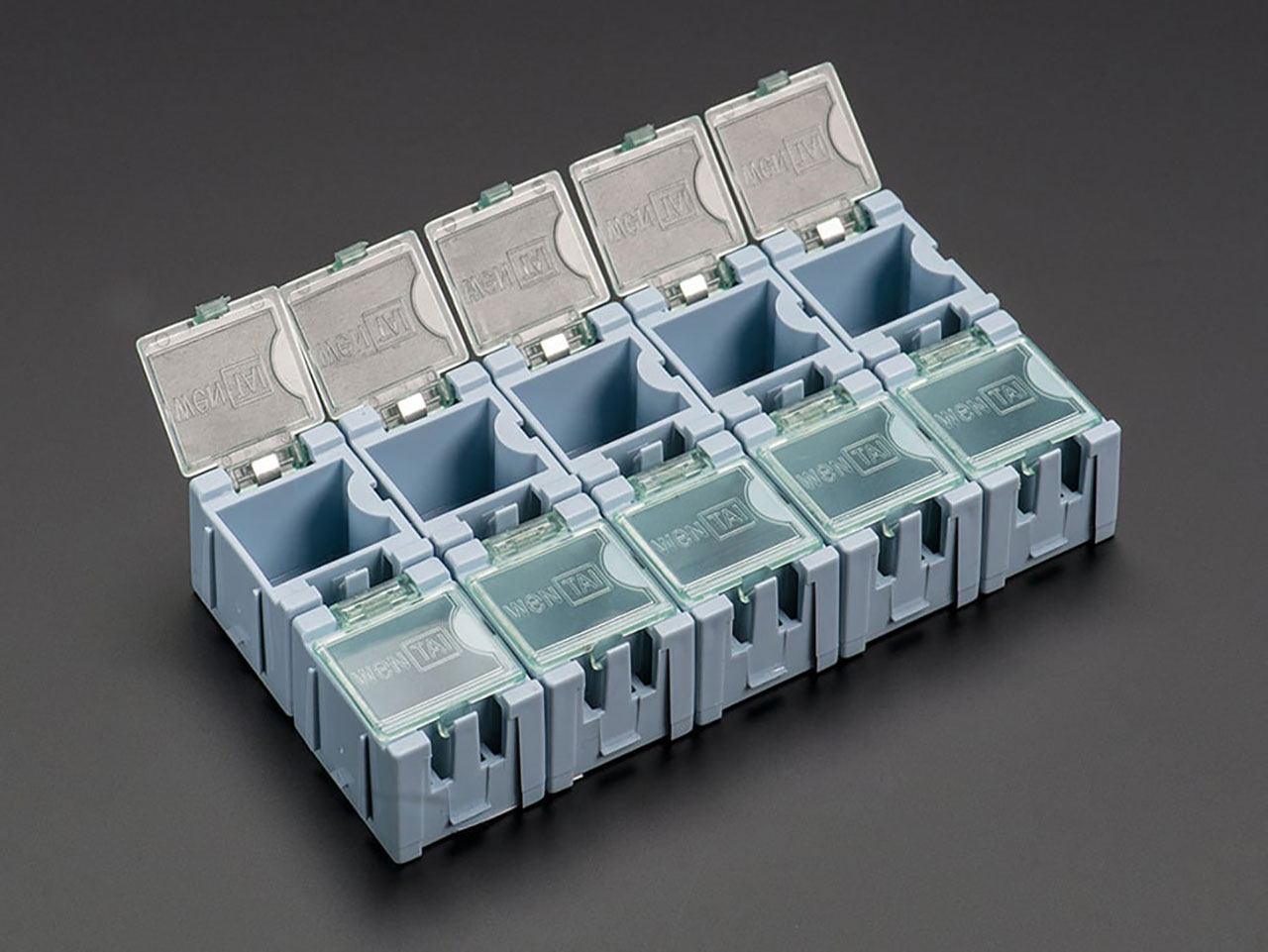 Tiny Modular Snap Boxes - SMD Component Storage - 10 Pack - Blue
