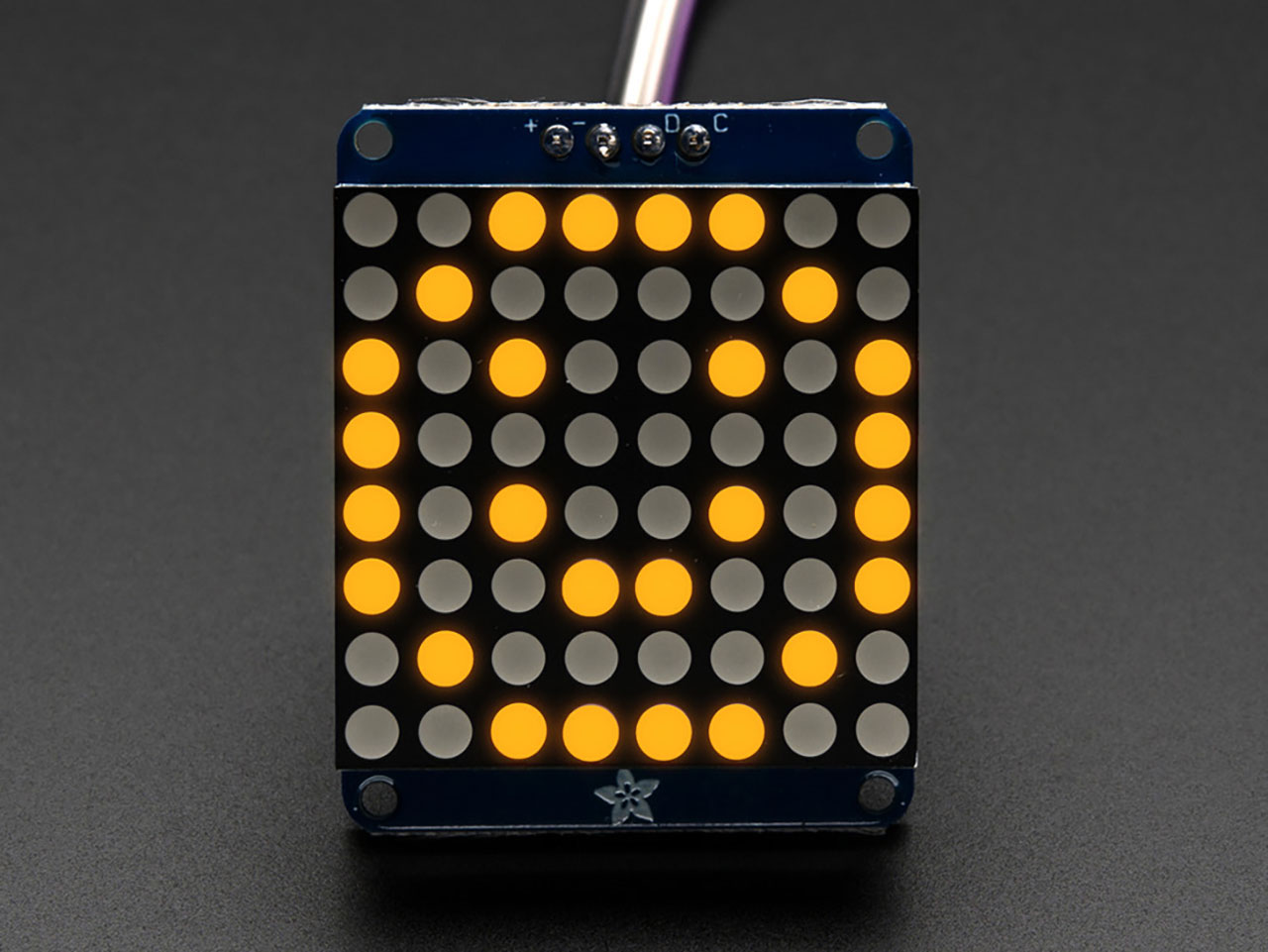 Adafruit Mini 8X8 LED Matrix with I2C Backpack - Yellow