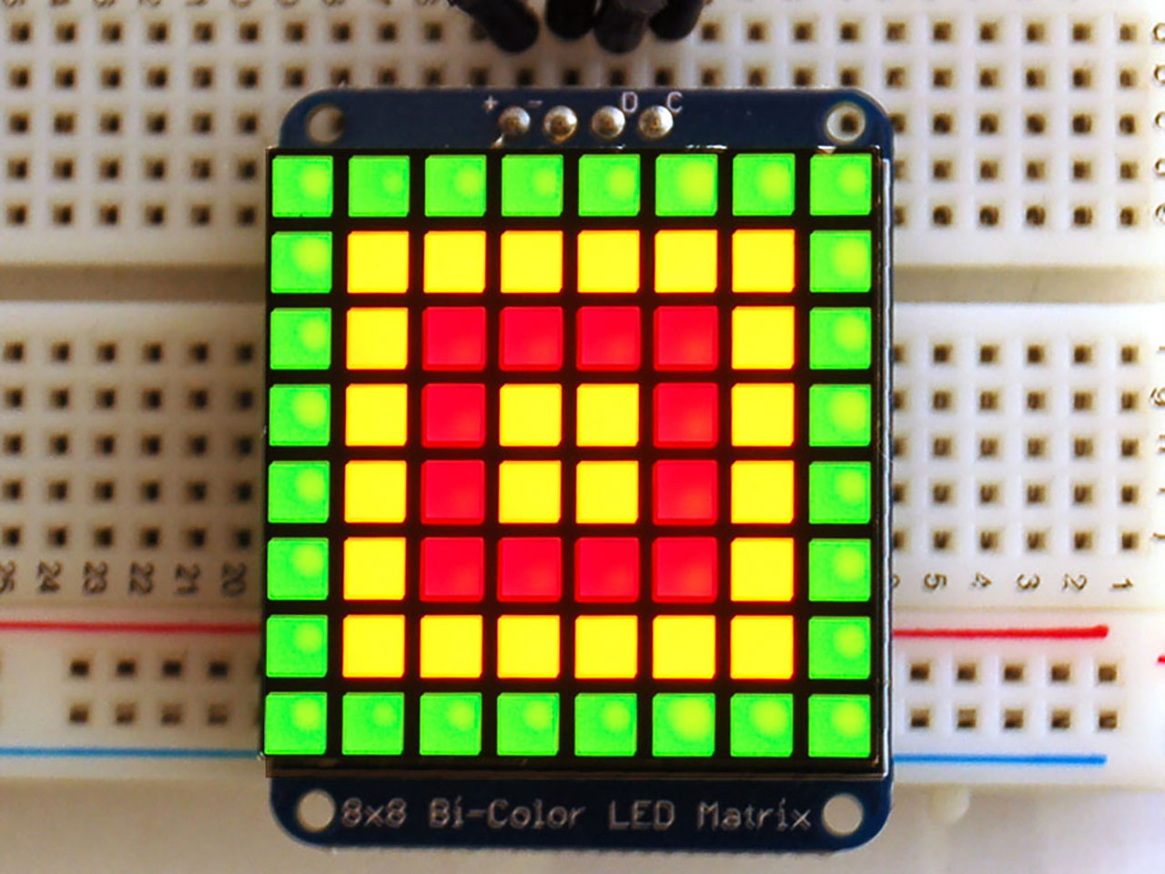 Adafruit Bicolor LED Square Pixel Matrix with I2C Backpack - Qwiic / Stemma QT