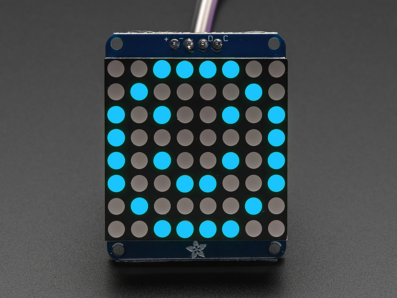 Adafruit Small 1.2 8X8 LED Matrix with I2C Backpack - Blue