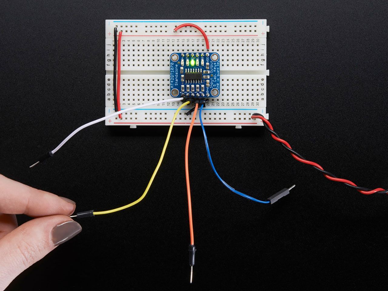 Standalone 5-Pad Capacitive Touch Sensor Breakout - At42Qt1070