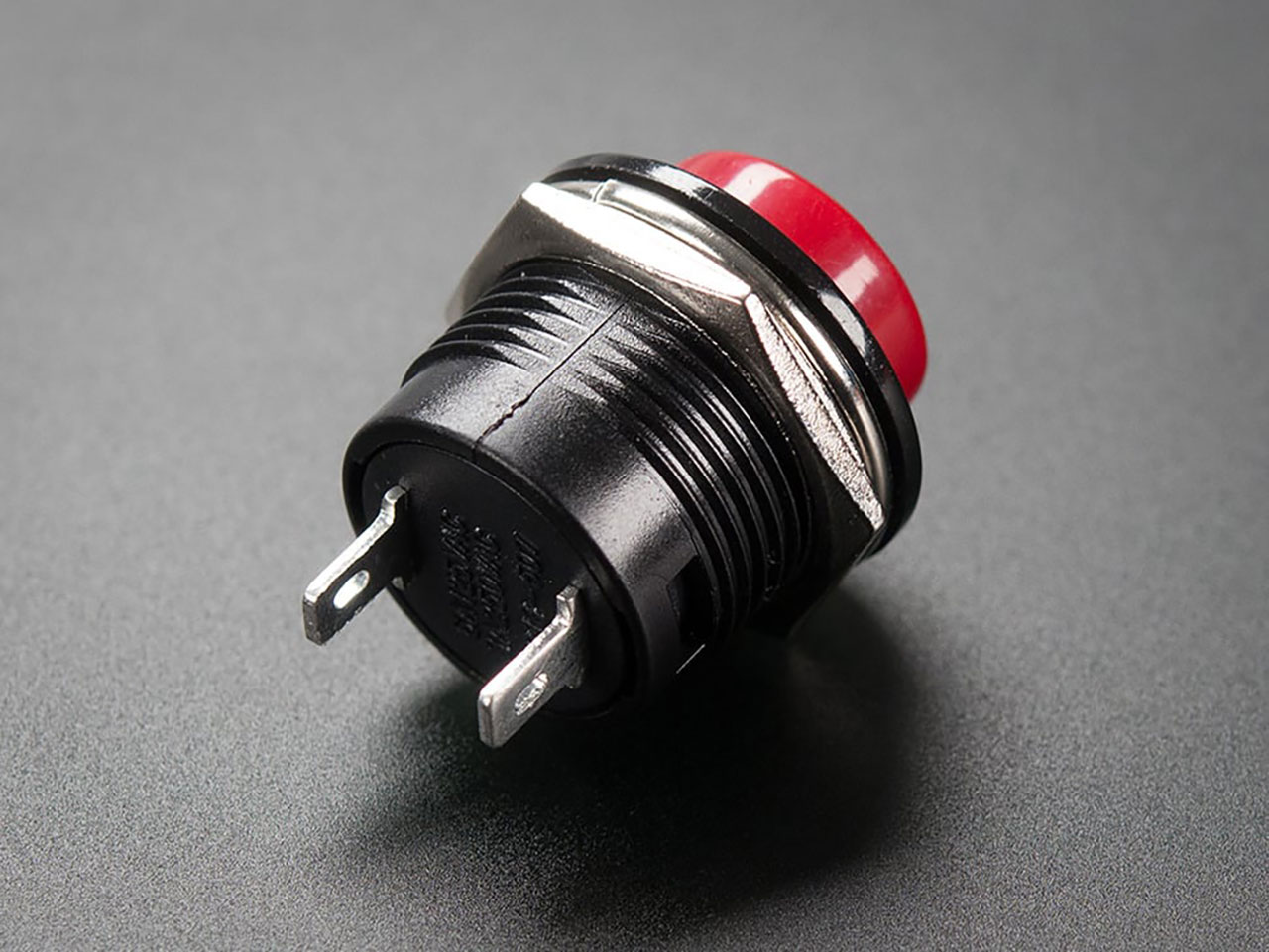 16mm Panel Mount Momentary Pushbutton - Burgundy