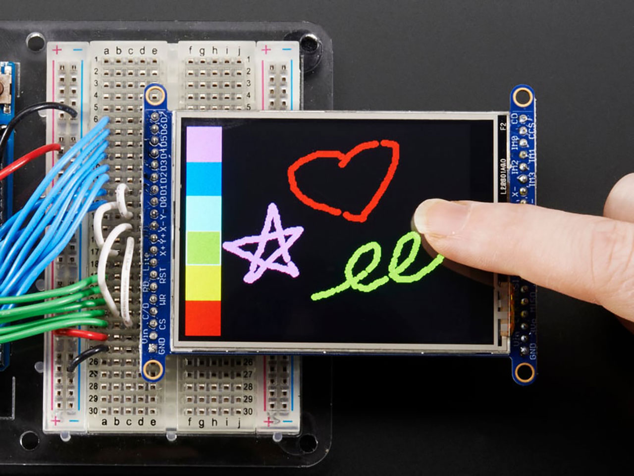 2.8 TFT LCD with Touchscreen Breakout Board with MicroSD Socket - Ili9341