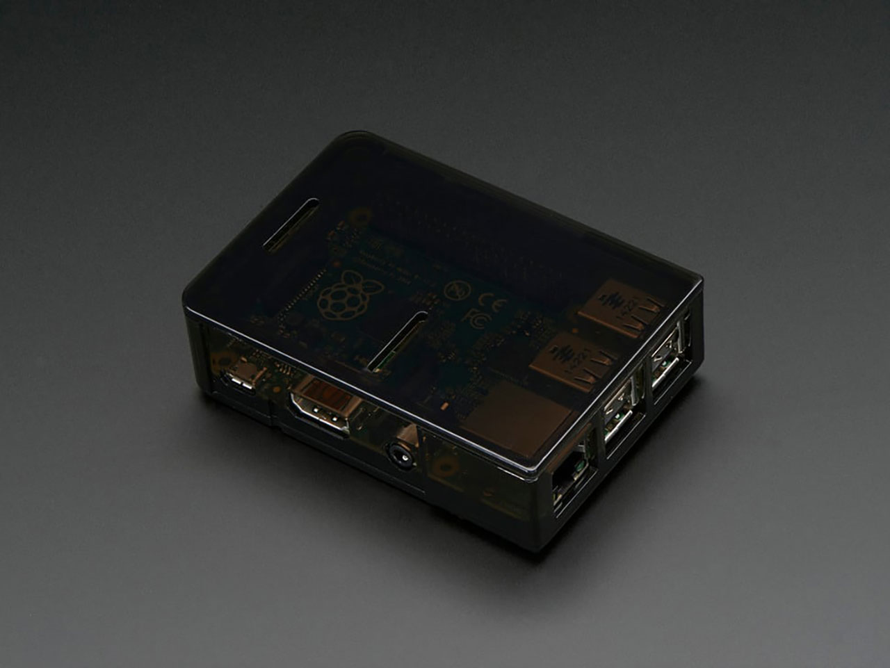 Pi Model B+ / Pi 2 / Pi 3 Case Base - Smoke Gray