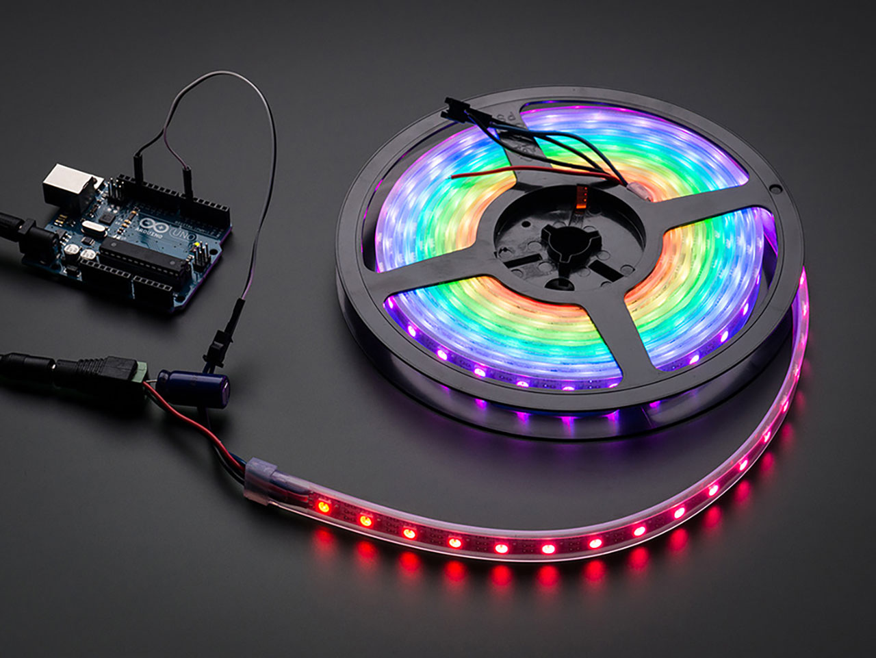 Adafruit Neopixel Digital RGB LED Strip - Black 60 LED 2M - Black