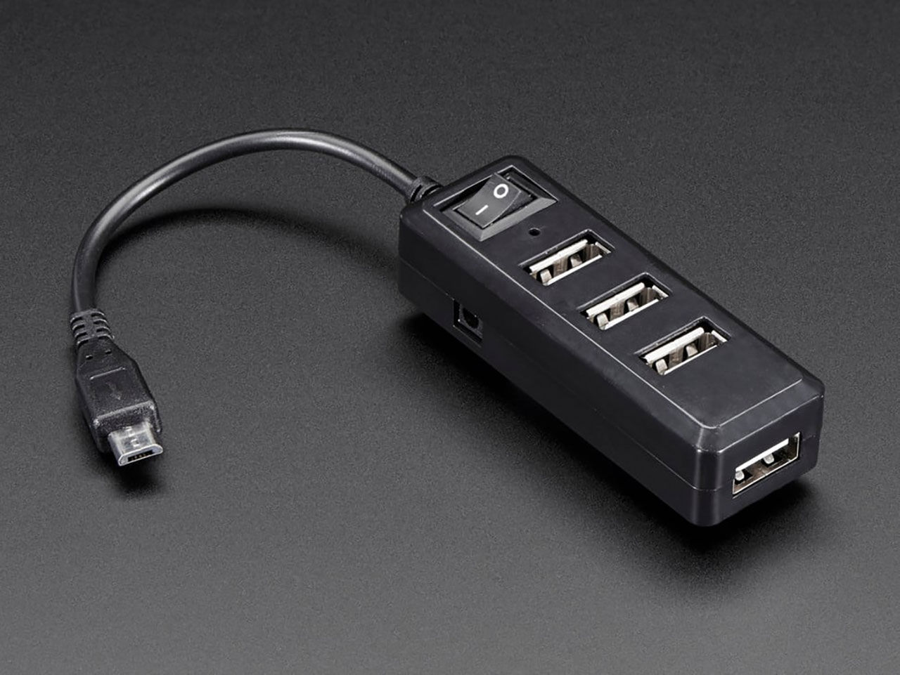 USB Mini Hub with Power Switch - Otg Micro-USB