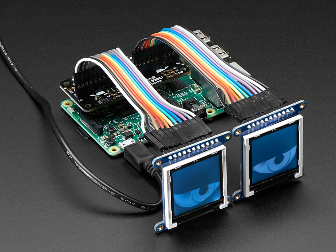 Adafruit Animated Eyes Bonnet for Raspberry Pi Mini Kit - Without Displays