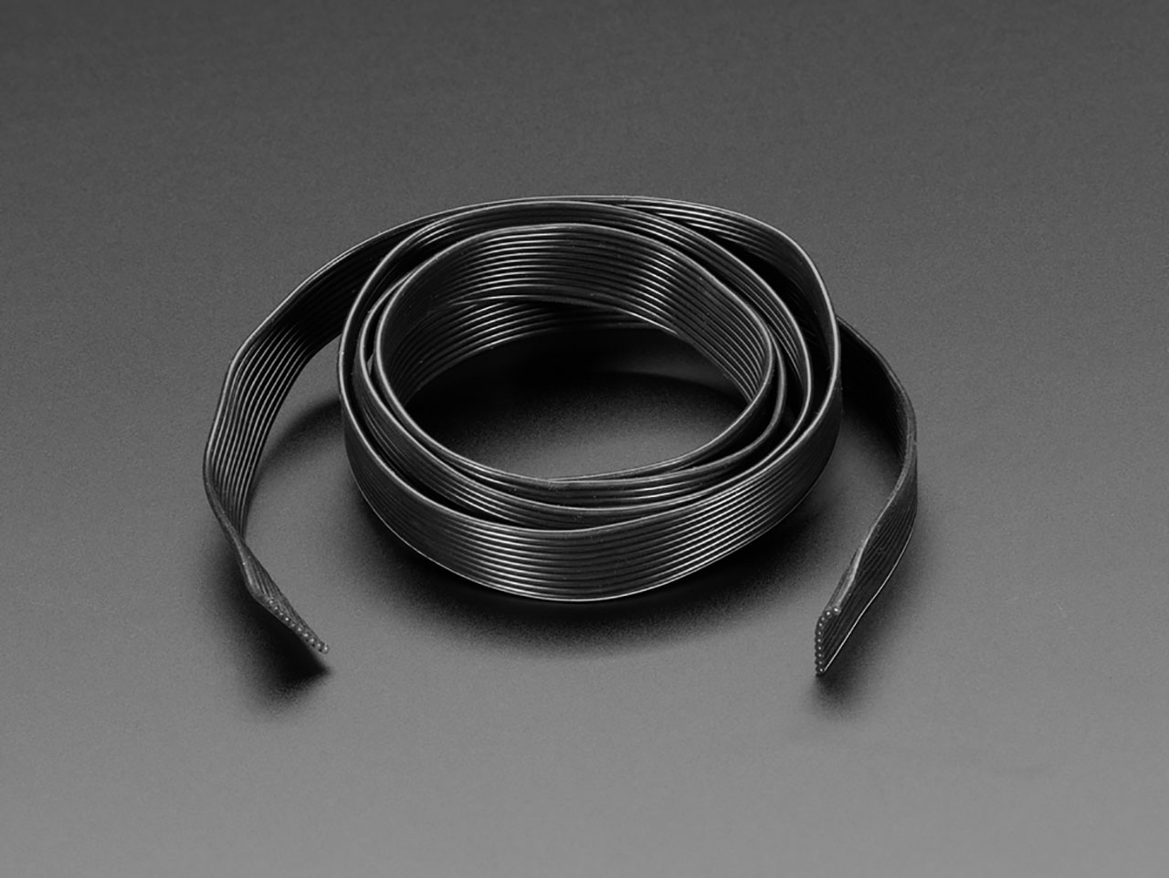 Silicone Cover Stranded-Core Ribbon Cable - 10 Wire 1 Meter Long - 28AWG Black