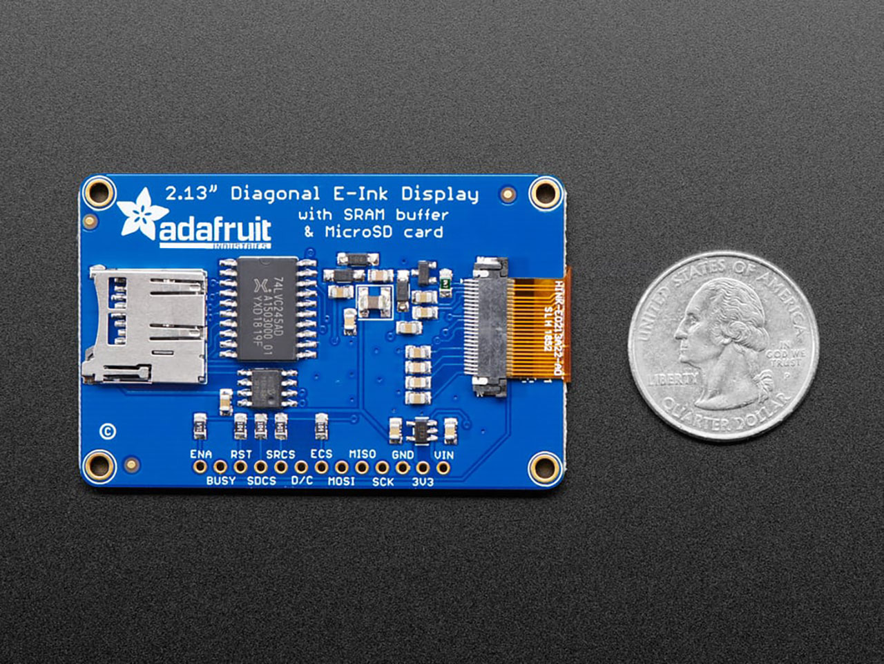 Adafruit 2.13 Monochrome Eink / Epaper Display with SRAM - 250X122 Monochrome with Ssd1680