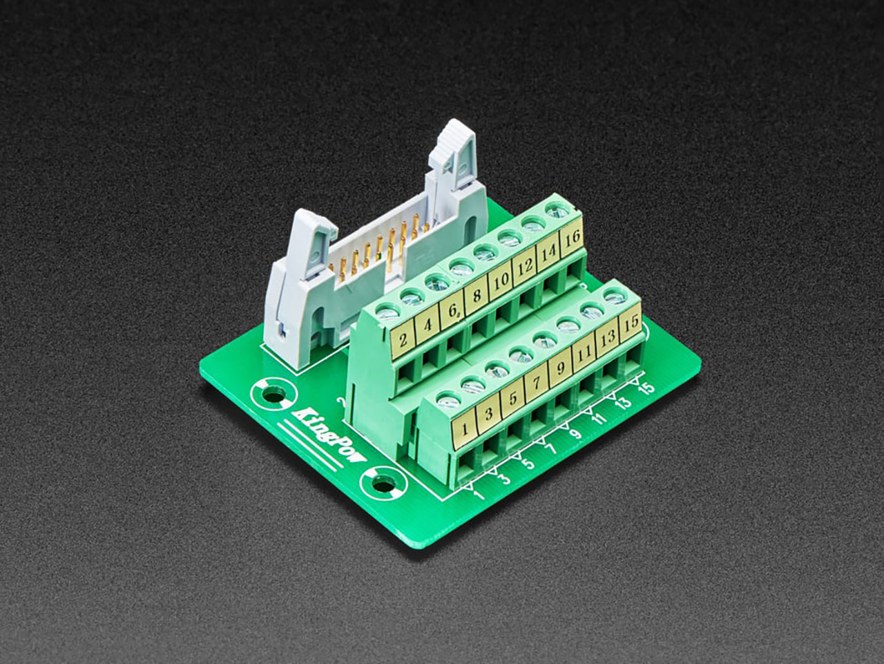 Din Rail 2X8 IDC to Terminal Block Adapter Breakout