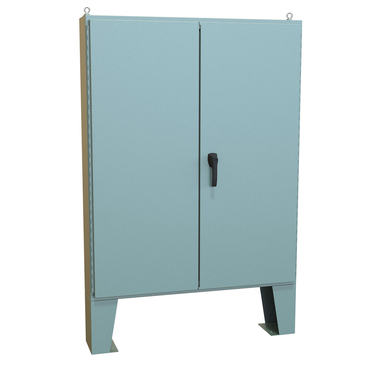 NEMA 12 Double Door Floormount Enclosure with Panel 60 x 48 x 8 Steel/Gray