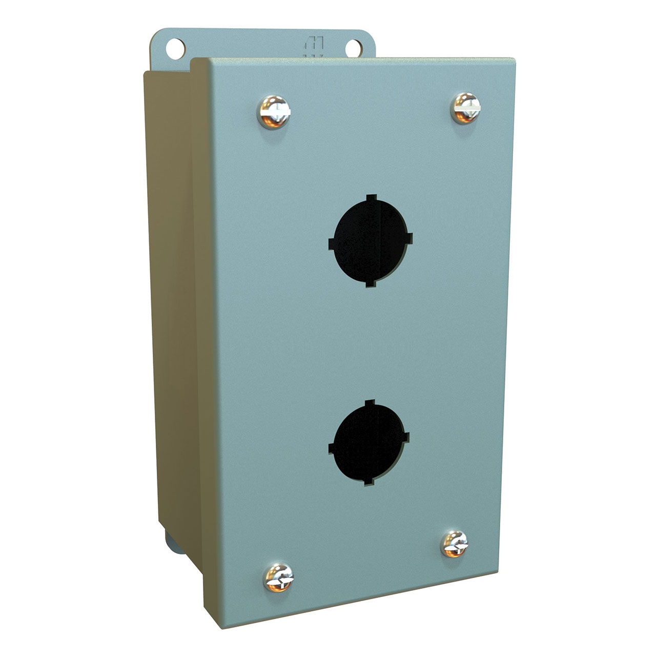 Pushbutton Enclosure 2 Pushbutton x 22.5mm Steel/Gray 5.75 x 3.25 x 2.75 Inch