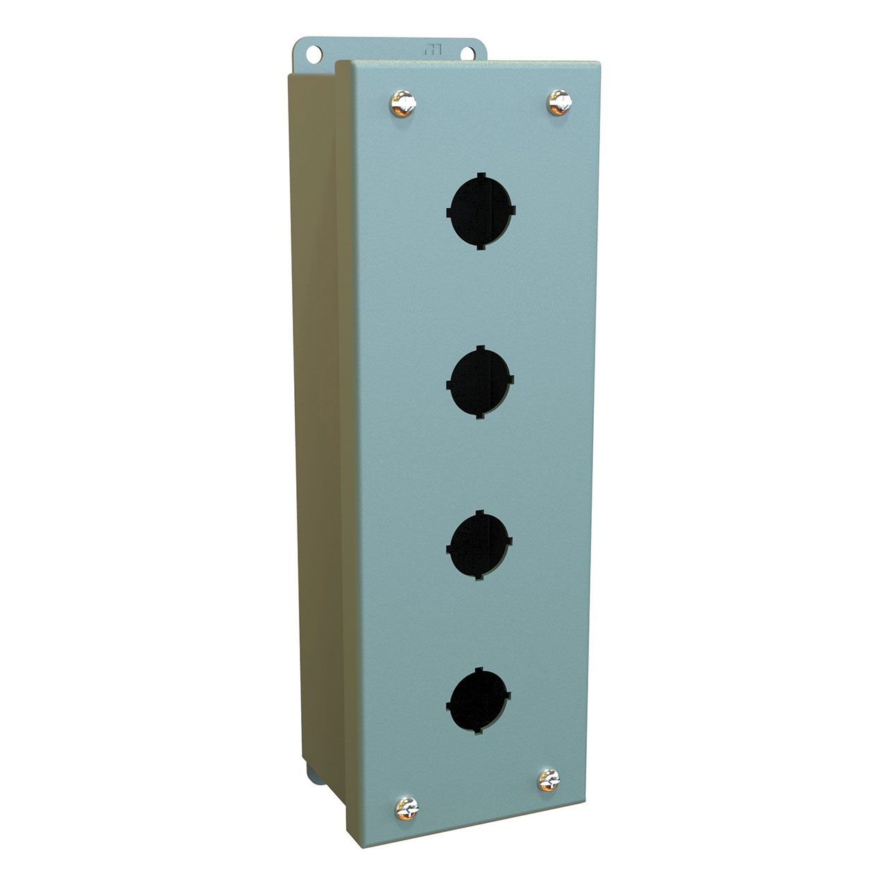 Pushbutton Enclosure 4 Pushbutton x 22.5mm Steel/Gray 10.25 x 3.25 x 2.75 Inch