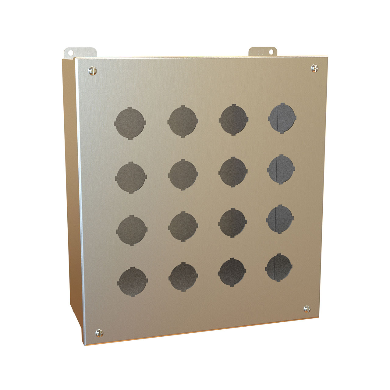 Pushbutton Enclosure Extra Deep 16 Pushbutton x 30.5mm 316SS 11.75 x 10.75 x 4.75 Inch