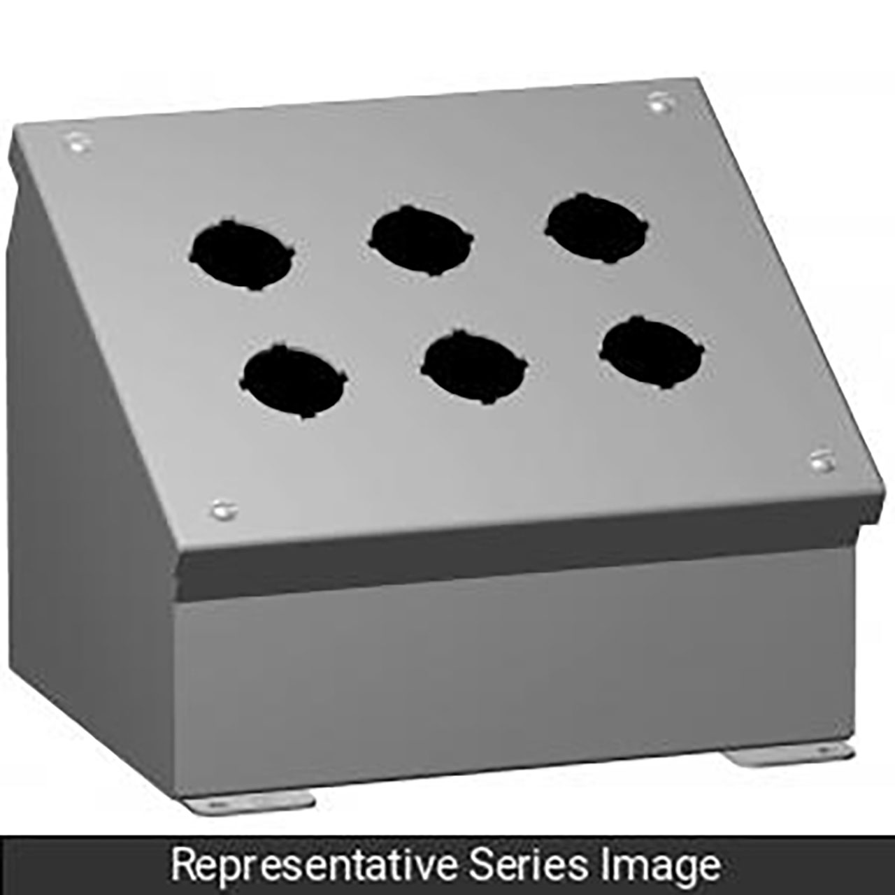 NEMA 12 Pushbutton Consolet 2 Pushbutton x 30.5mm Steel/Gray 3.5 x 5.5 x 4.9 Inch