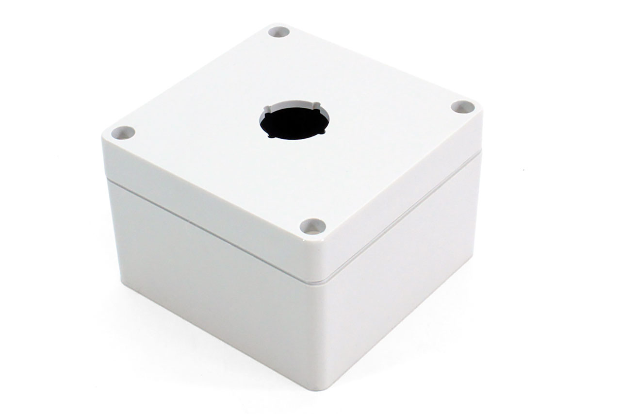NEMA 4x Pushbutton Enclosure 1 Pushbutton x 22.5mm Polycarbonate 3.5 x 3.5 x 2.4 Inch