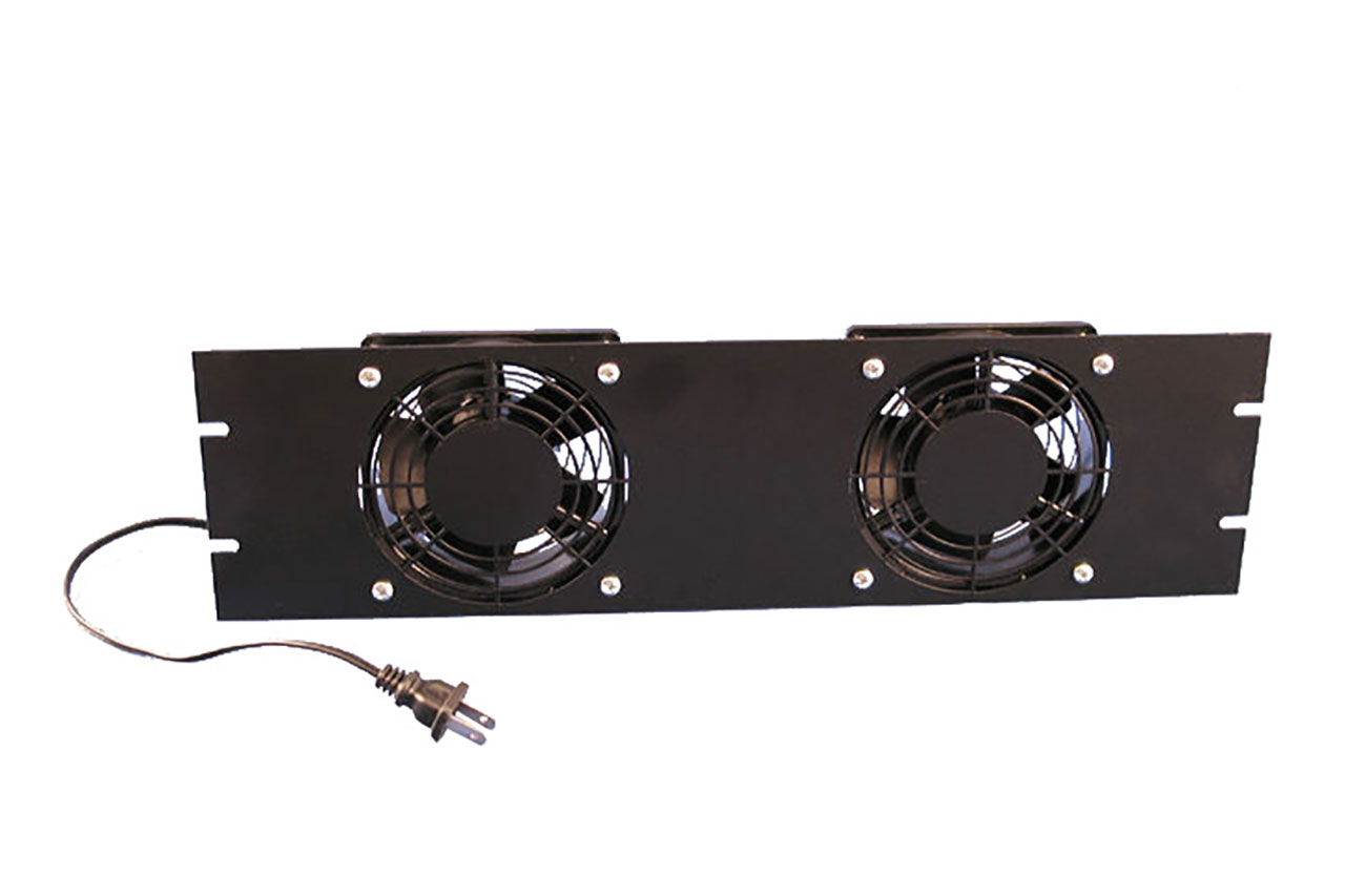 Fan Panel Assembly 3U 2 Fans Steel/Black
