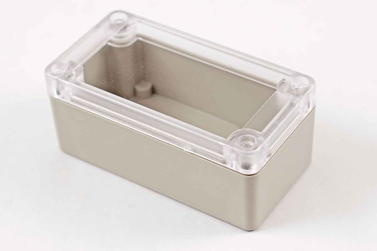 Enclosure Plastic 3.74 x 1.97 x 1.57 Inch Light Gray ABS with Clear Lid