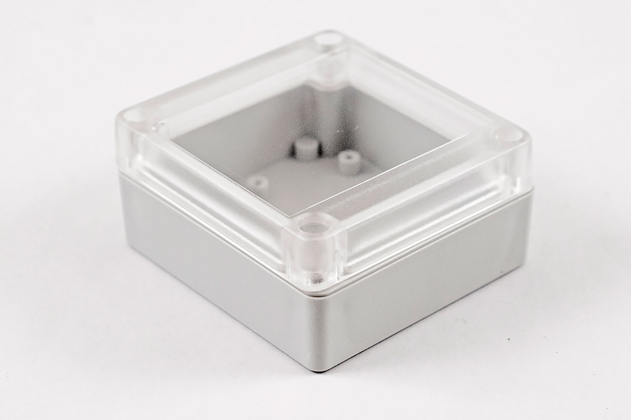Enclosure Plastic 3.35 x 3.15 x 1.57 Inch Off-White Polycarbonate Clear Lid