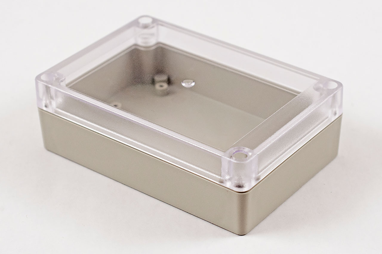 Enclosure Plastic 4.92 x 3.35 x 1.57 Inch Light Gray ABS with Clear Lid