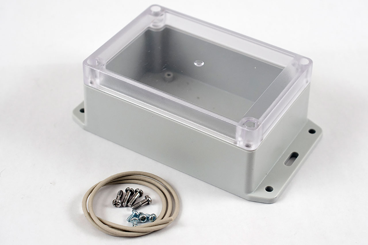 Enclosure Plastic 4.92 x 3.35 x 2.17 Inch Off-White Polycarbonate Clear Lid with Bottom Flange