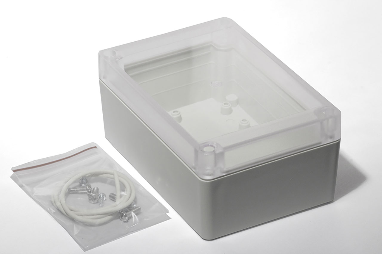 Enclosure Plastic 4.92 x 3.35 x 2.17 Inch Light Gray ABS with Clear Lid