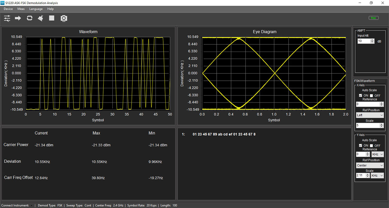 Demodulation Analysis Software for 3.2GHz and 7.5GH DSA800 Series Spectrum Analyzers