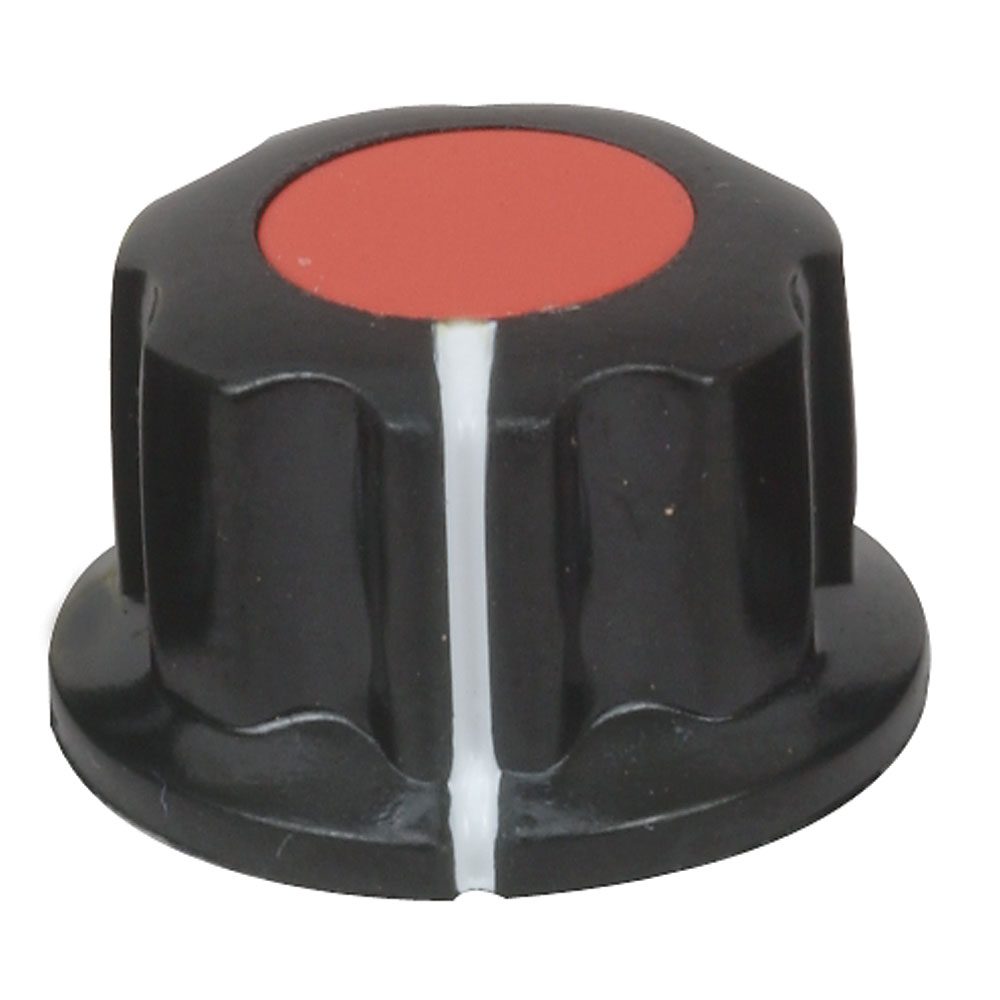 Knob 1/4" Shaft (19.8mm) JK-904A Black/Red with Set Screw