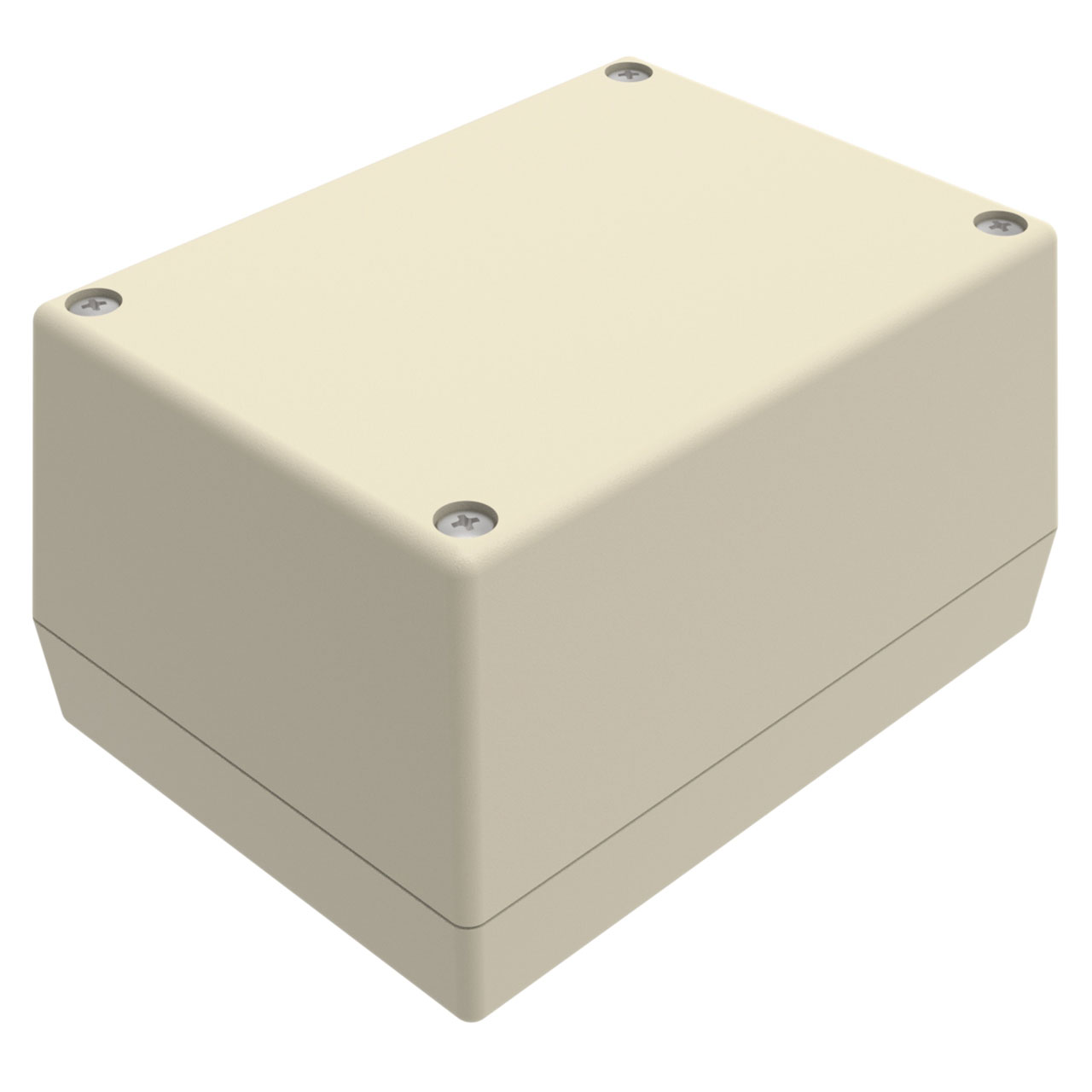 Enclosure Almond ABS Held Split Sides 4.380" L x 3.250" W x 2.500" H 9V Battery Holder Threaded Base for Repeat Removal