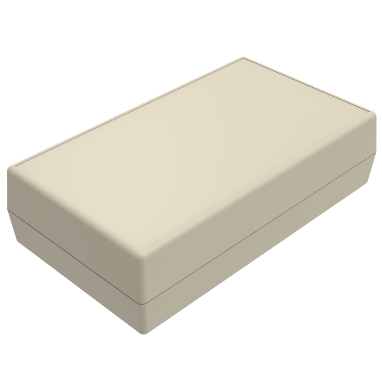 Enclosure Almond ABS Hand Held Split Sides 5.620" L x 3.250" W  x 1.500" H I-Plate Insert Area 4xAA Battery Holder