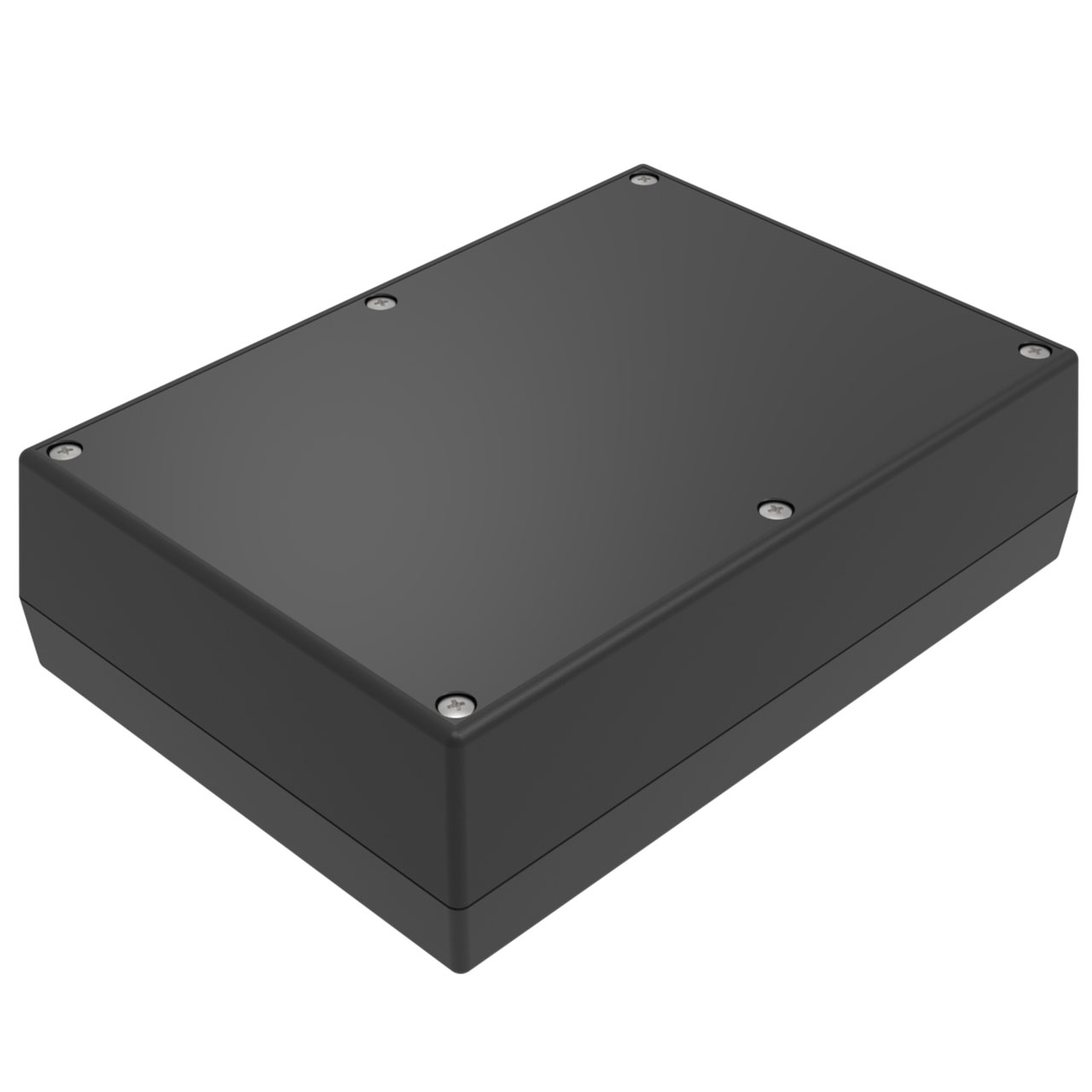 Enclosure Black ABS Hand Held Split Sides 6.880" L x 4.880" W x 2.000" H Threaded I-Plate Insert Area 9V Battery Holder