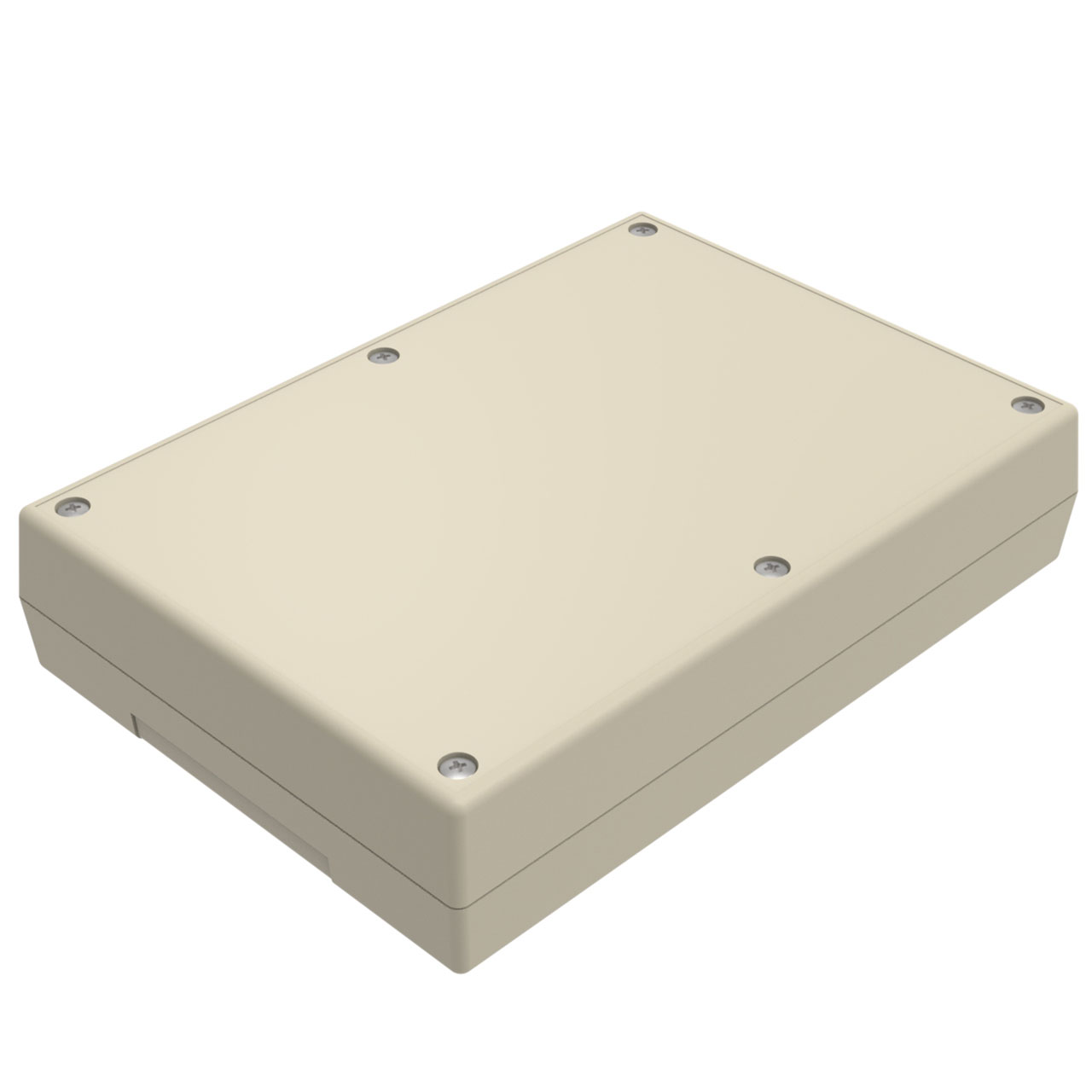 Enclosure Almond ABS Hand Held Split Sides 6.880" L x 4.880" W  x 1.500" H Threaded I-Plate Insert Area