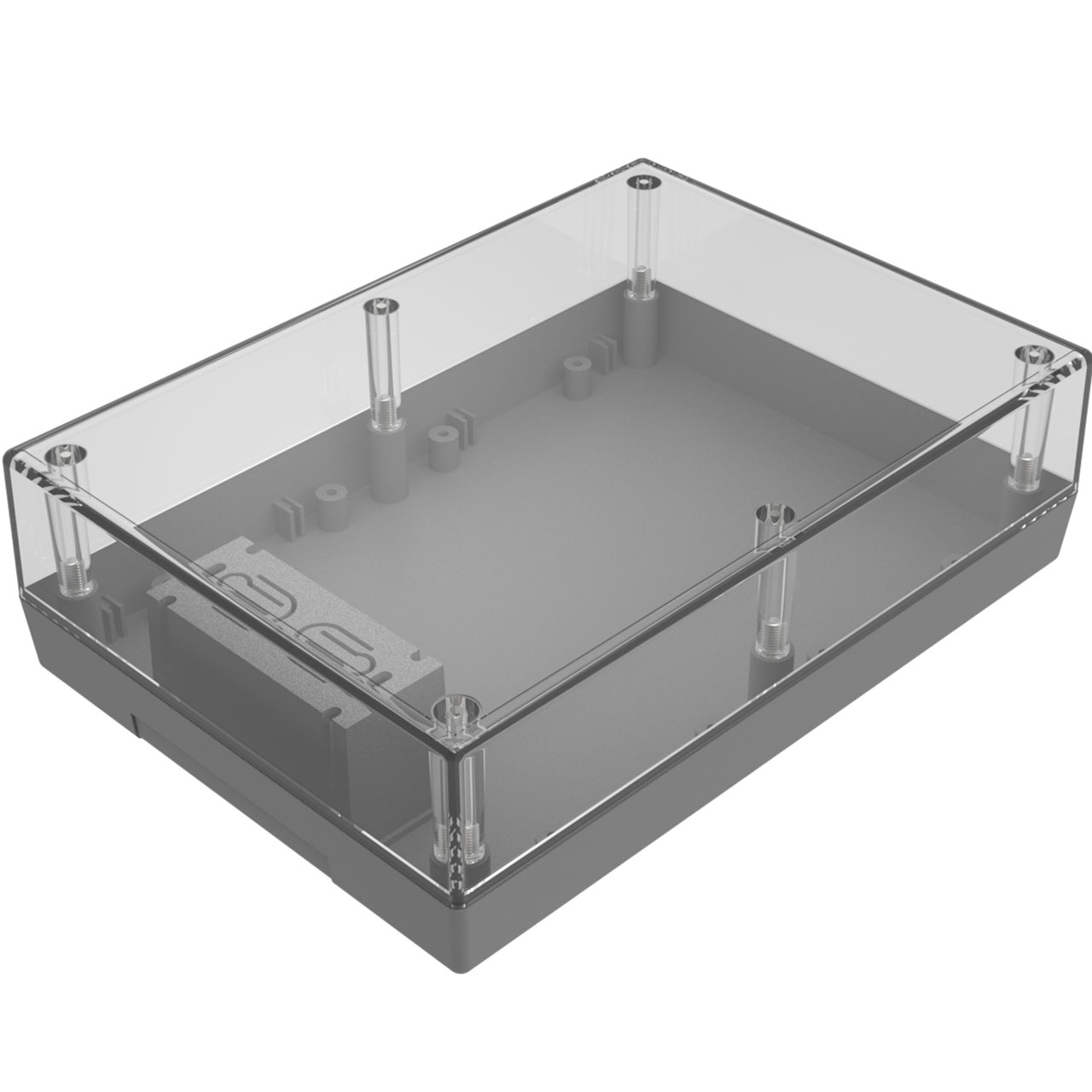 Enclosure Gray/Clear ABS/Poly Hand Held Split Sides 6.880" L x 4.880"123.95mm W x 2.000" H