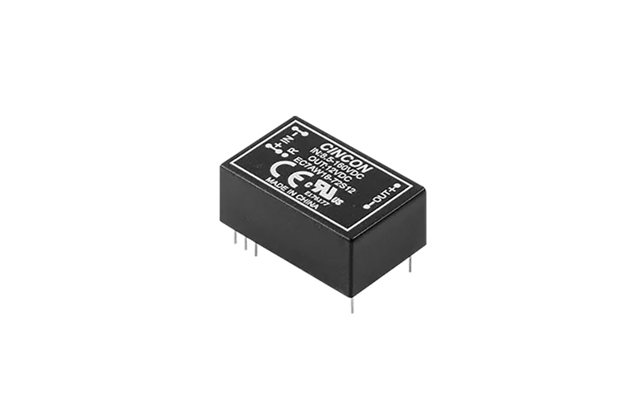 Railway Isolated DC-DC Converter 10W 12V 835mA Out 8.5-160Vin Positive Logic Remote On-Off PCB-Mount
