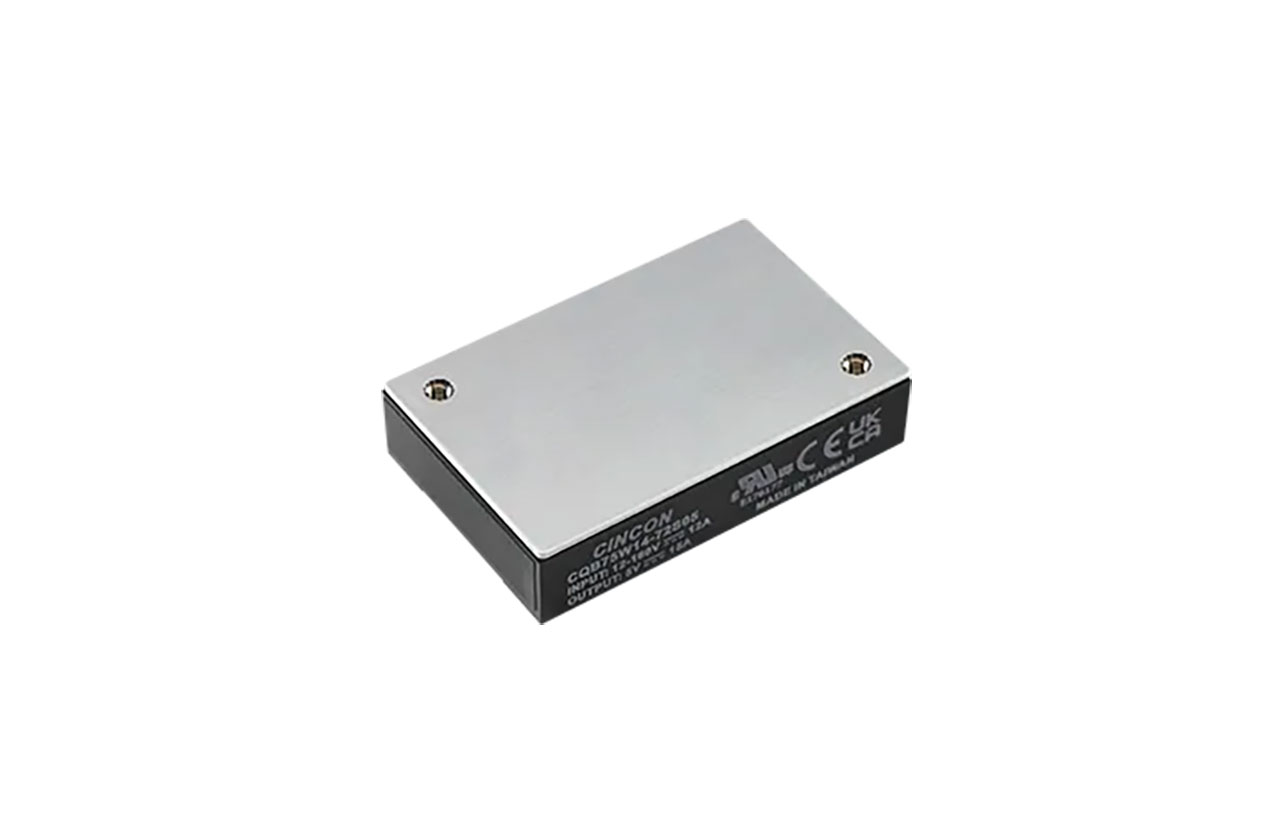 Railway Isolated DC-DC Converter 75W 24V 3120mA Out 12-160Vin Positive Logic Remote On-Off M3 Mounting Inserts