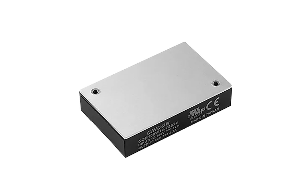 Railway Isolated DC-DC Converter 100W 12V 8300mA Out 12-160Vin Negative Logic Remote On-Off M3 Mounting Inserts