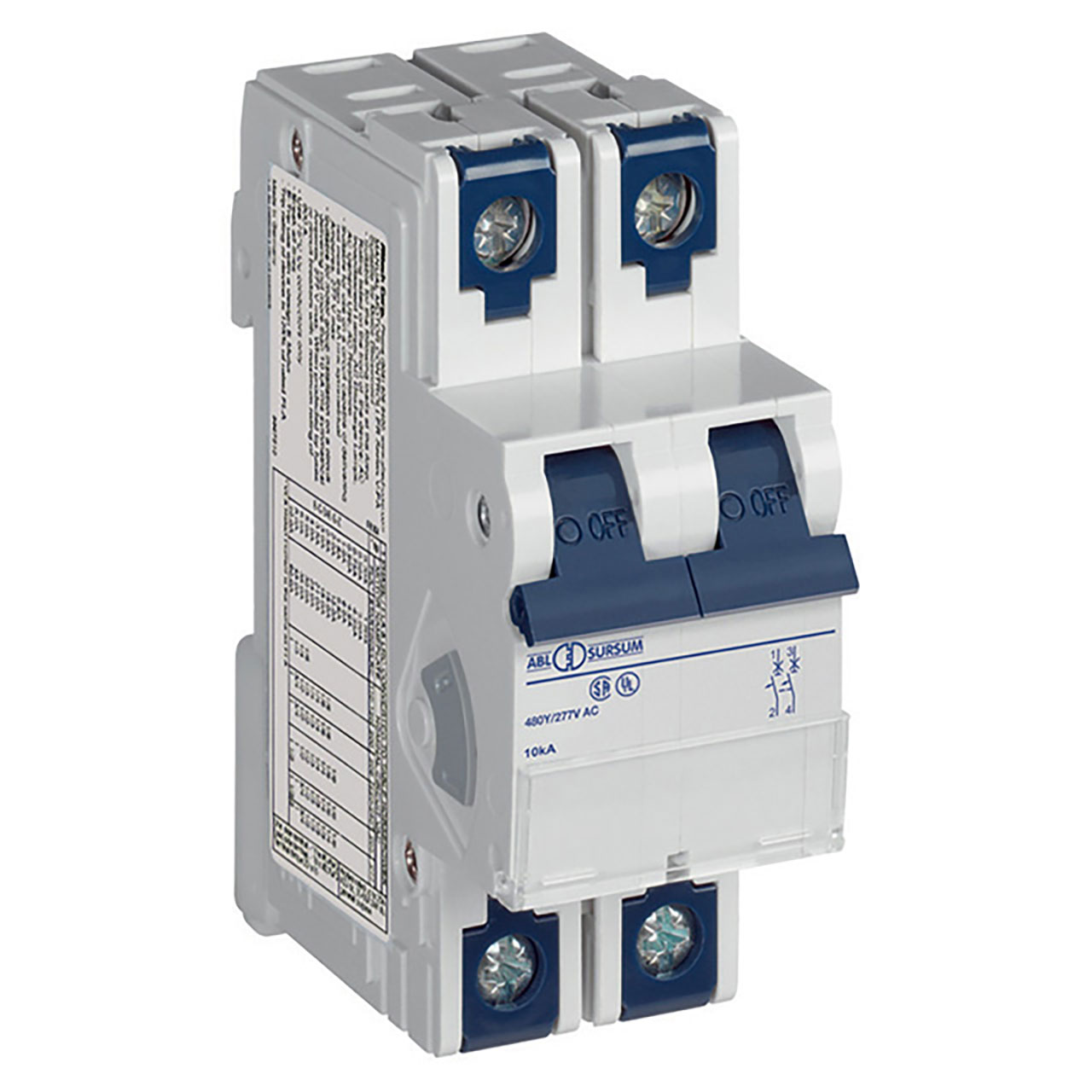 Mini Circuit Breaker 25 Amp B Characteristic 2 Pole 480Y/277VAC UL508