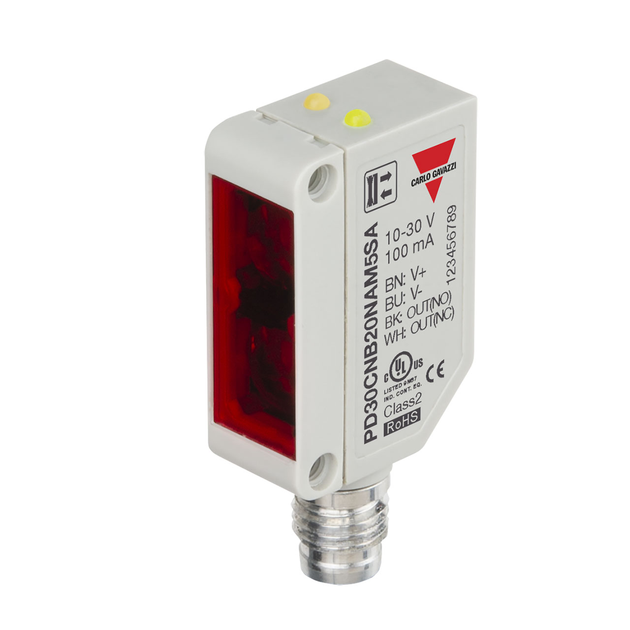 Photoelectric Sensor Diffuse-Reflective BGS 0-200mm Range NPN-NO+NC 10-30VDC 625nm Red Light M8 Plug
