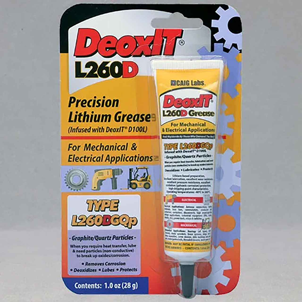 DeoxIT&reg; L260DGQp PLUS Grease Infused with DeoxIT&reg; Dx100L and Graphite and Quartz Particles 28g Squeeze Tube
