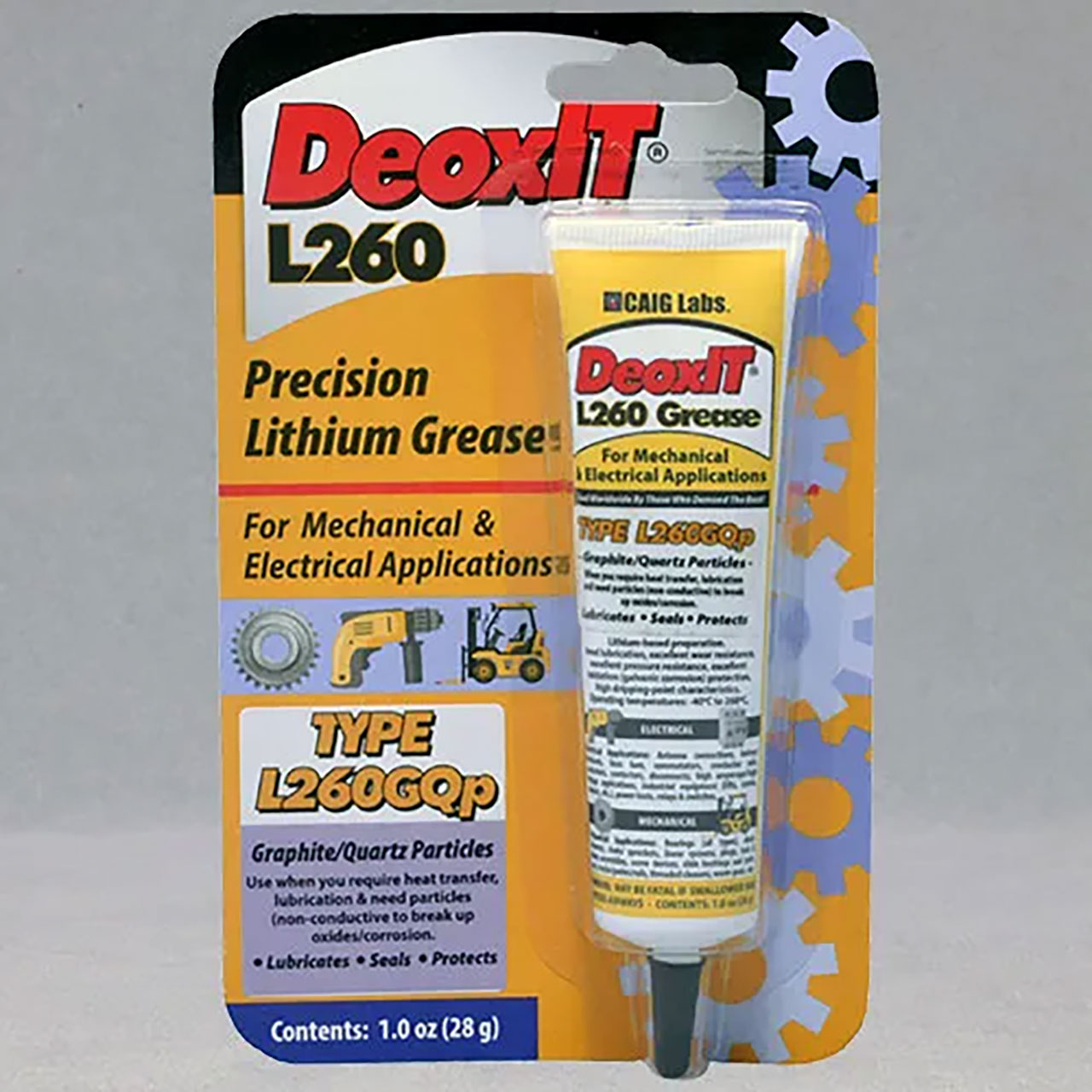 DeoxIT&reg; L260GQp Grease with Graphite and Quartz Particles 28g Squeeze Tube
